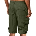 thumbnail image 3 of Nestiefly Cargo Shorts for Men Below Knee Length Hiking Work Relaxed Fit Lightweight Bermuda Shorts with Multi Pockets Army Green 2XL, 3 of 5