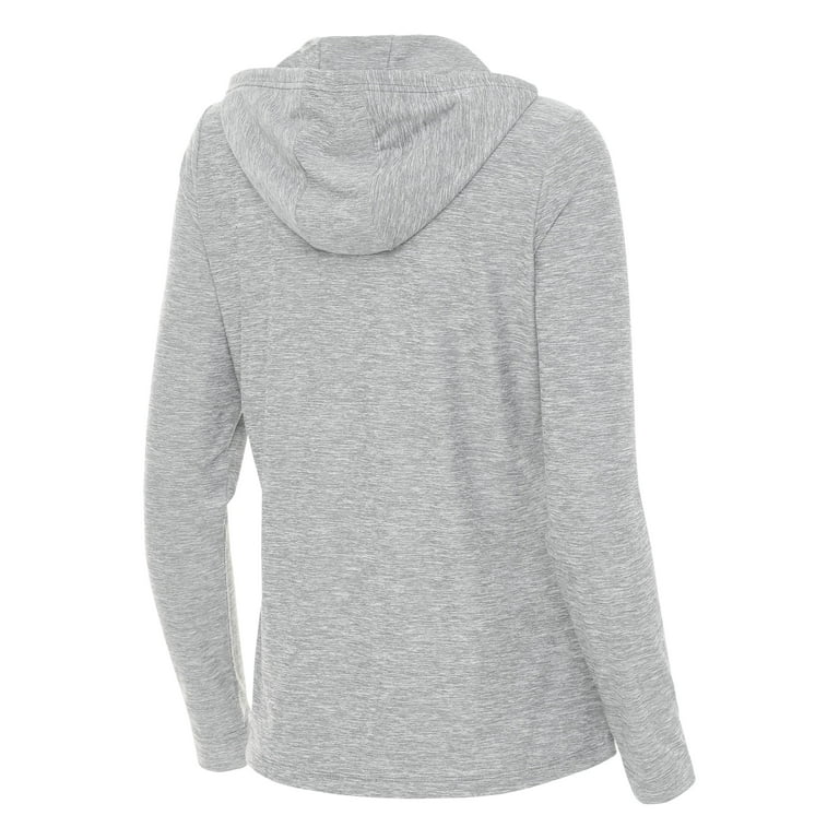 Women's Antigua Heather Gray New Mexico Lobos Daybreak Quarter-Zip