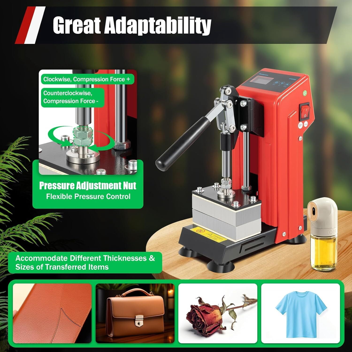 Heat Press Machine 900W Mini Manual Heat Presser Heavy Duty Hot Press Stamping