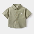 thumbnail image 2 of XAOFW Boys Back To School Shirts Short Sleeve Lapel Collar Button Down Graphic Shirts Kids Lightweight First Day Of School Shirts Stylish Tops 12-18 Months, 2 of 4