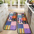 thumbnail image 4 of Kitchen Rugs Sets Of 2,Pioneer Flower Floral Print Pattern Anti Fatigue Kitchen Mat Rugs Non Slip Washable,Decorative Kitchen Floor Mats for Kitchen,Sink,Laundry,17"x47"+17"x47", 4 of 5