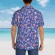 thumbnail image 4 of Balery Beautiful Koi Fish Camisas hawaianas de manga corta para hombre, camisas playeras de corte holgado, camisas de vacaciones con botones,Small, 4 of 7