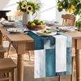 Bronze Abstract Table Runner, Modern Rustic Geometric Cotton Linen ...