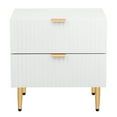 thumbnail image 2 of Smuxee Modern Adult Wood Nightstand with USB Port and 2 Drawer for Bedroom,White Finish, 2 of 7