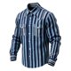 thumbnail image 3 of Ceisia Men's Loose Fit Vintage Multi-Stripe Print Long Sleeve Cotton Shirt Blue XXXXXL Gifts, 3 of 3