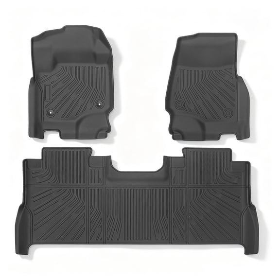 kimllier TPE 2 Row 3 Pieces Floor Mats Liner For F250/350/450 Super Duty Crew Cab 17-2024