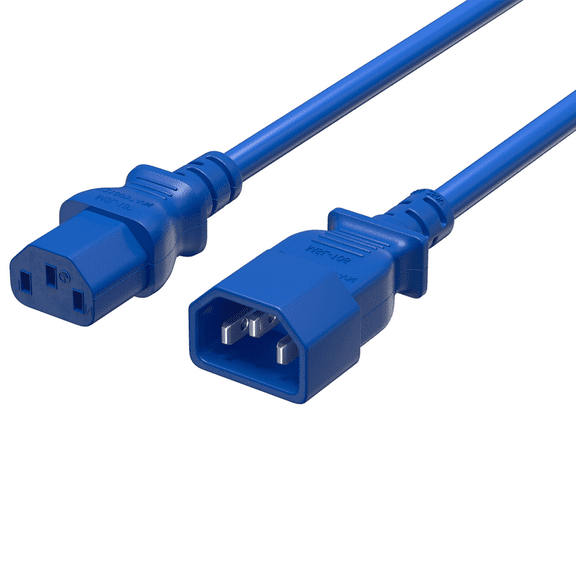 SANOXY Cables and Adapters; 4ft 18 AWG Computer Power Extension Cord IEC320 C13 to IEC320 C14, Blue