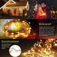 thumbnail image 3 of Lampara Luces de cadena solares Lámpara de 2 modos de alambre de cobre resistente al agua (blanco cálido 100LED) Likrtyny Lámpara, 3 of 9