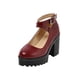 thumbnail image 2 of Zapatos de tacón alto con cordones y plataforma impermeable para mujer, sandalias con correa en el tobillo y hebilla de cinturón Wmkox8yii  hfjk1893, 2 of 7