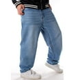 thumbnail image 2 of Dpytoraw Male Street Dance Skateboard Pants Street Loose Hop Jeans Light Blue, 2 of 5
