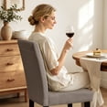 thumbnail image 3 of DyFun Linen Upholstered Dining Chairs Set of 2 for Kitchen Dining Room or Apartment Living, Kahki, 3 of 7