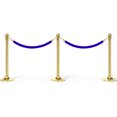 thumbnail image 5 of Uxcell 5 Feet Blue Velvet Stanchion Rope, Crowd Control Barrier Rope with Snap Hook, Golden, 5 of 6