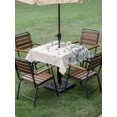 thumbnail image 4 of Outdoor Tablecloth with Umbrella Hole for Patio/Picnic/Party/Camping, Spring Cherry Flowers Waterproof Table Cloth Square Cover Washable, Blue-green Gray Floral Blossom Beige (60"x 60"), 4 of 8