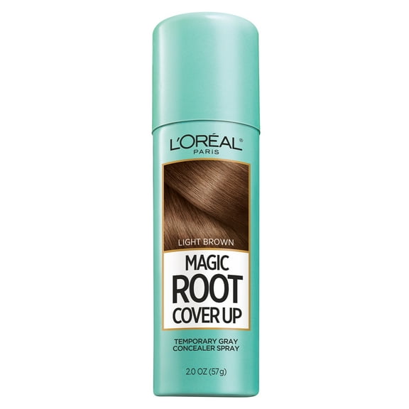 L'Oreal Paris Magic Root Cover Up Temporary Gray Concealer Spray, Light Brown, 2 oz