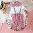 thumbnail image 5 of 3-6 Months 3 Pcs Baby Girl Clothes Long Sleeve Fall Winter Newborn Baby Girl Clothes Infant Outfits Ruffle Sleeve Romper Bodysuit Floral Pants Girl Winter Outfits,Pink, 5 of 6