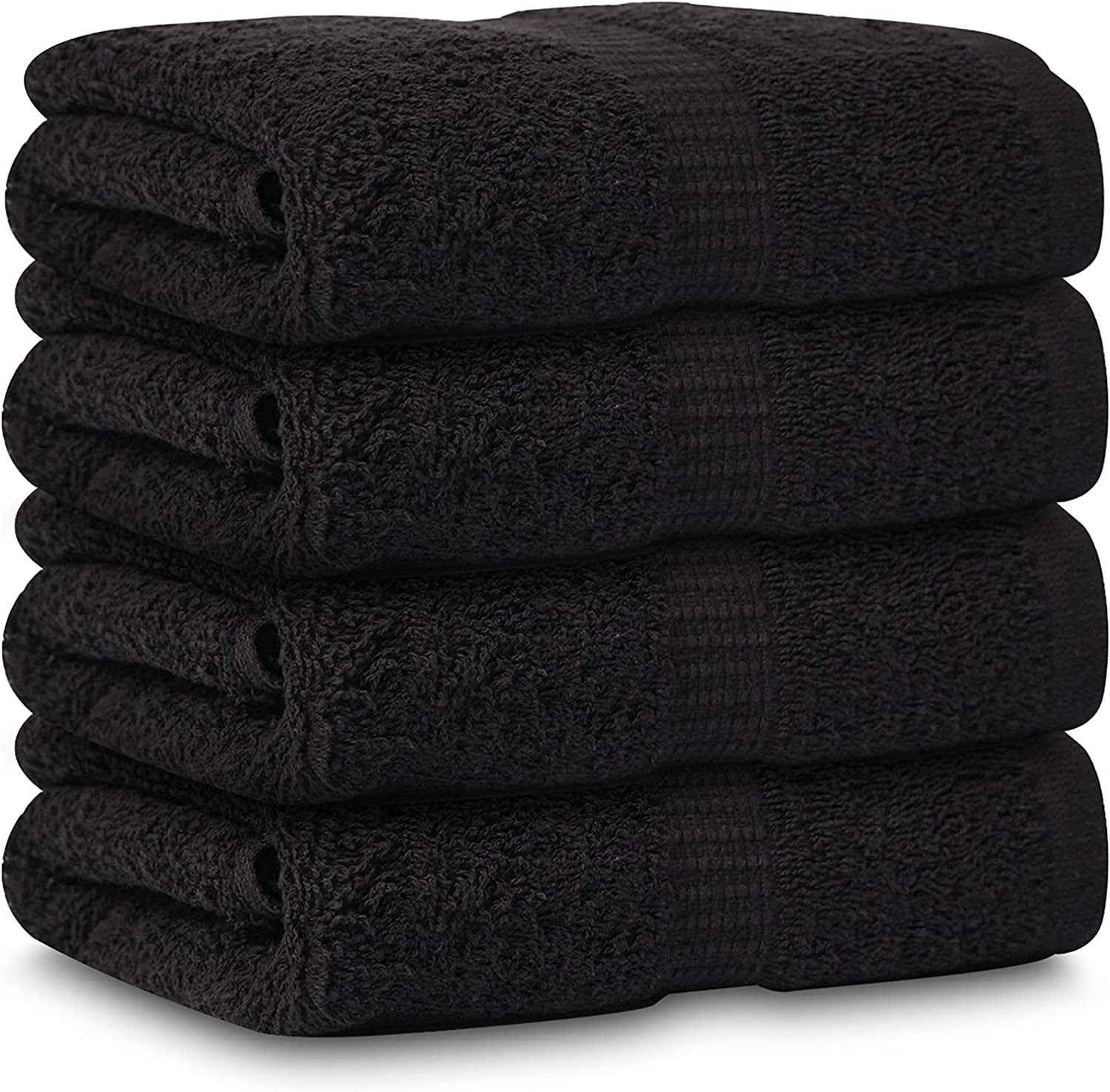 Gold Textiles Premium Black Hand Towels for Bathroom Ring Spun Cotton 4