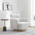 thumbnail image 3 of CHITA Modern Swivel Accent Barrel Chairs with Adjustable Backrest, Living Room Foam Armchairs, Fabric & Wood, Cloud, 3 of 14