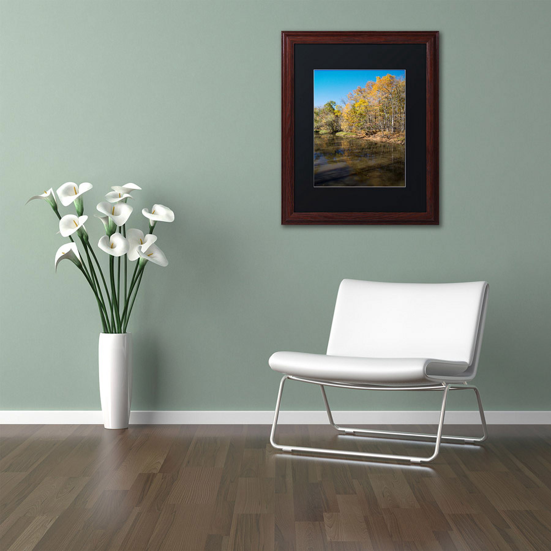 Trademark Fine Art "Vermilion River Autumn" Canvas Art by Kurt Shaffer, Black Matte, Wood Frame