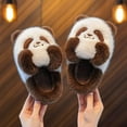 thumbnail image 2 of Gvdentm Slippers Girls Big Kids Slippers for Boys Girls Winter Warm Cute Dog House Shoes Fuzzy Fun Cartoon Indoor Bedroom Footwear(Brown,1), 2 of 5