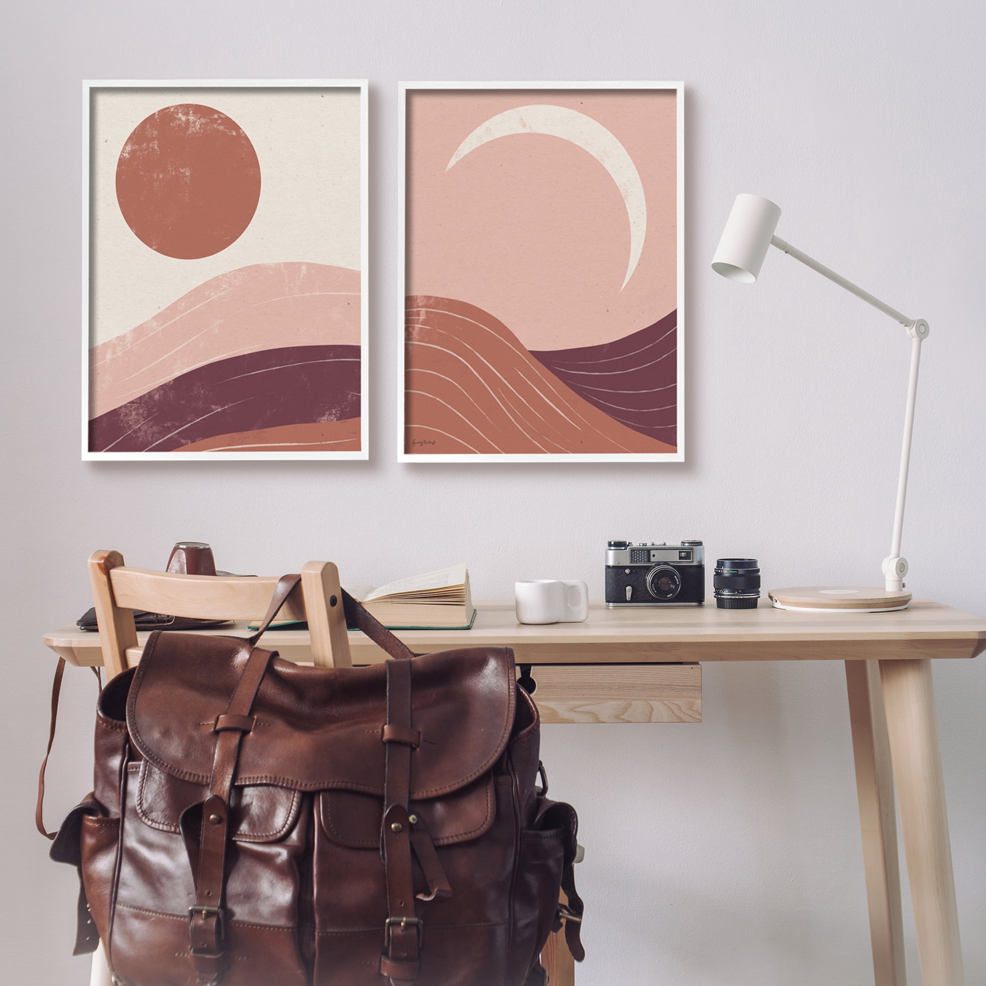 Stupell Industries Sun And Moon Sunrise Sunset Desert Collage, 24 x 30, Design by Becky Thorns