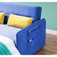 thumbnail image 5 of Unbranded Pull-out sofa with two pillows 54" blue velvet sofa Baby Blue, 5 of 5