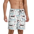 thumbnail image 2 of Tideii Dachshund Dog Puppy Print Men's Short Pajama Pants, Elastic Pocket Summer Pajama Pants Sleepwear, Lounge Pants-Small, 2 of 6