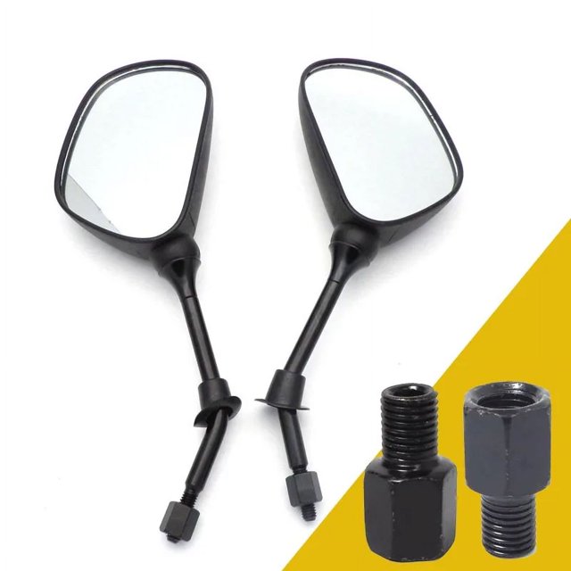 Motorcycle Rear View Mirrors 8mm + 10mm Adapter Screws For GY6 50cc 110cc 125cc 150cc Chinese ATV QUAD Moped Scooter Parts
