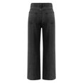 thumbnail image 6 of Women's Retro Dark Wash High Waisted Flare Jeans Wide Leg Denim, 6 of 9