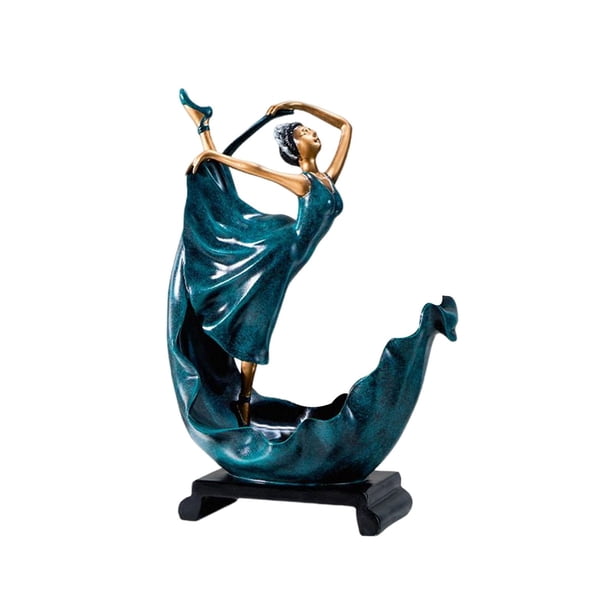 Moderno soporte para botella individual, expositor de estatuas de dama, Verde oscuro