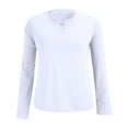 thumbnail image 4 of HLKJKLS Long Sleeve Shirts For Women Crew Neck Long Sleeve Classic Fit T Shirt Soft Nylon Spandex Breathable Casual White M-4Xl, 4 of 9