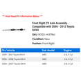 thumbnail image 2 of Front Right CV Axle Assembly - Compatible with 2006 - 2012 Toyota RAV4 2007 2008 2009 2010 2011, 2 of 2