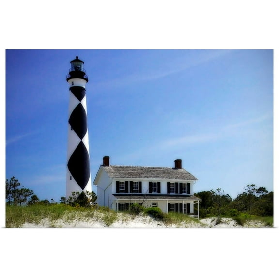 Great BIG Canvas | "Cape Lookout Light II" Art Print - 48x32