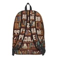 thumbnail image 4 of Book Lover School Backpack with Reading Themed Design, Bookshelf Bookcase Wall and Bookmark Print, Born to Read Daypack, 4 of 5
