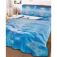 thumbnail image 2 of Blue Summer Beach Summer Quilt Set Full Size, Soft Microfiber Quilted Bedding Set with 2 Pillow Shams, Seaside Ocean Coastal Nautical Lightweight All Season Bedspread Coverlet for Bedroom 78"x90", 2 of 6