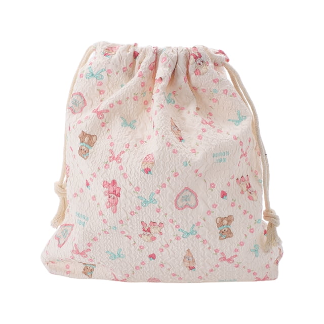 Bolsas de maquillaje con cordón de encaje grande para viajes en rosa de Unique Bargains