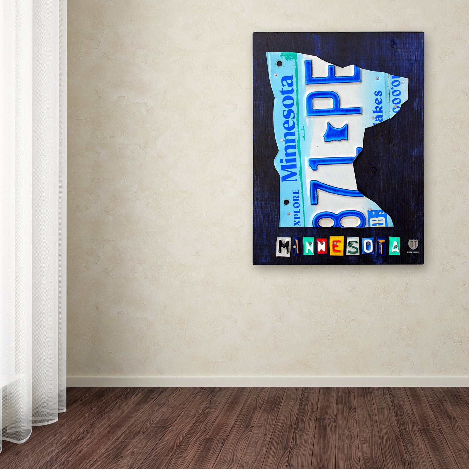 Trademark Fine Art 'Minnesota License Plate Map' Canvas Art by Design Turnpike