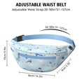 thumbnail image 3 of Fanny Pack Light Blue Christmas Snowman Pattern Waist Pack Bag,Running Cross Bag,Waterproof Large Fanny Packs for Women Men for Travel Running Hiking Cycling, 3 of 6