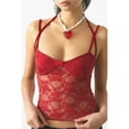 thumbnail image 2 of Women Y2K Lace Trim Cami Crop Tops Sexy Spaghetti Strap Camisole Slim Fit Shirt Sleeveless Backless Going Out Tank Top, 2 of 7
