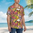 thumbnail image 5 of Balery Fruit-Flavored Ice-Cream Print Men's Hawaiian Shirts Short Sleeve Beach Shirt Relaxed Fit Vacation Button Down Shirts-Small, 5 of 9