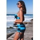 thumbnail image 2 of ABPHQTO Bikini y bañador push up con sombreado sombreado en azul y negro para mujer, 2 of 5