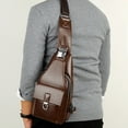 thumbnail image 1 of Fiudx Bolso Bandolera de Piel para Hombre, Moderno, Impermeable y Duradero, con Correa Ajustable, Amplio Espacio para Guardar Objetos Esenciales, Cómodo para Uso Diario, Tamaño 31 X 15 X 6 Cm., 1 of 6