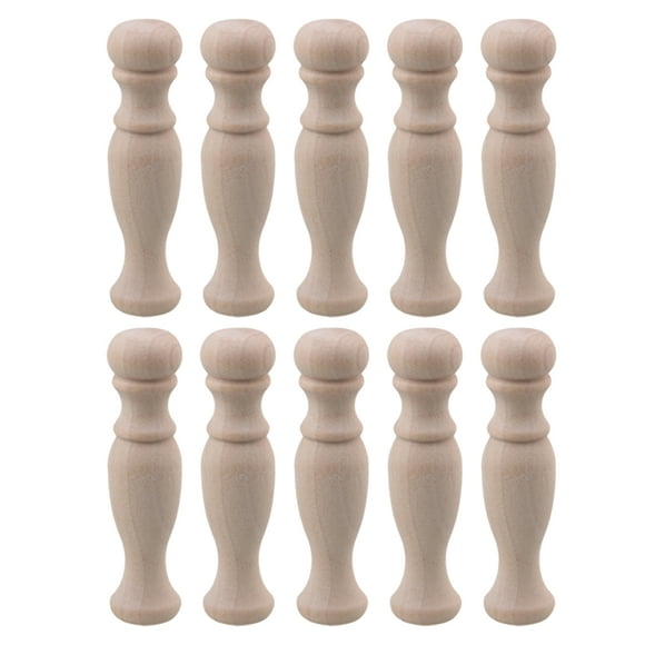 Unfinished Wooden Baluster Spindles for Home Furniture 2.76" x 0.71" Pack of 10