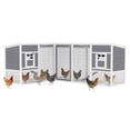 thumbnail image 1 of PawHut 99"L Wooden Chicken Coop, L-Shaped Rabbit Hutch with Run, 1 of 10