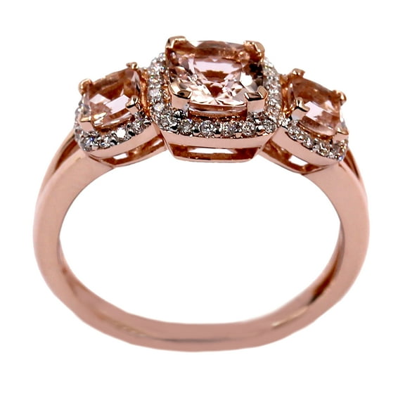 14KT Gold Morganite, Diamond Ring