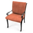 thumbnail image 3 of Jordan Manufacturing 44" x 21" Tory Sunset Orange Crosshatch Rectangular Outdoor Chair Cushion with Ties and Hanger Loop, 3 of 12