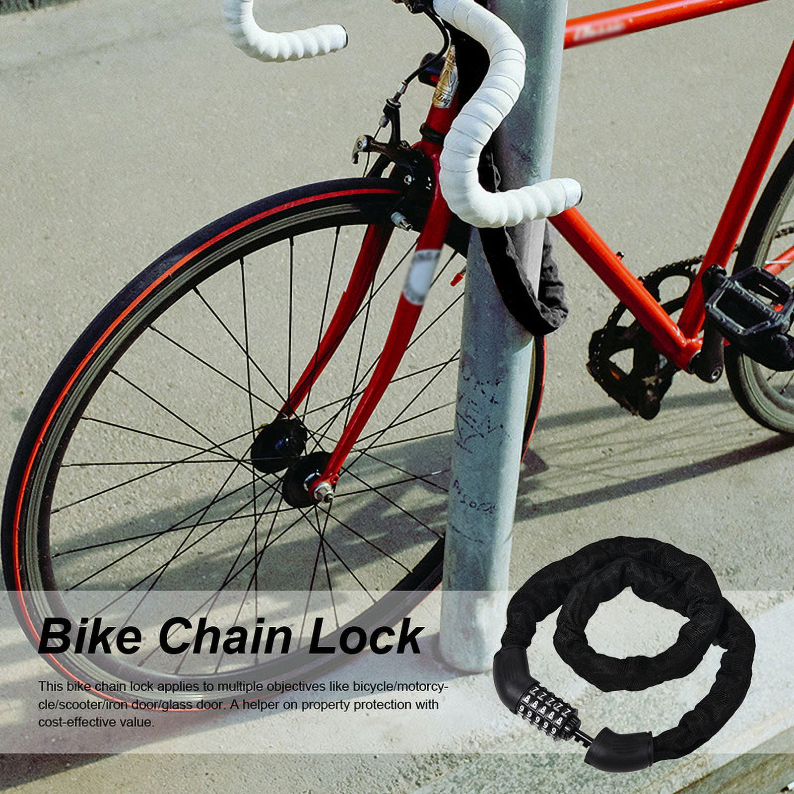 LNJBABAO Bike Chain Lock 3.6 feet 43.3'' for Bicycle Motorcycle and More