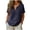 Navy, variant on Cotton Tops for Women Loose Fit Short Sleeve V-Neck Pencil Tops - Split Hem for Daily Navy M