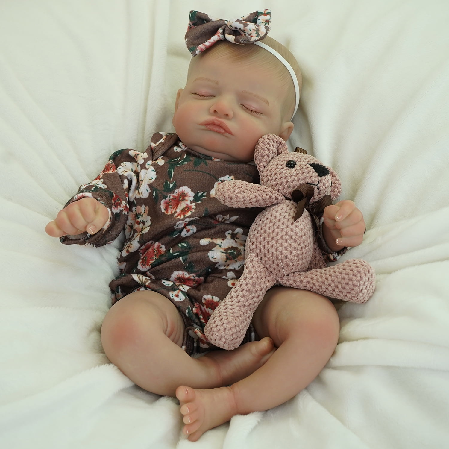Miaio Lifelike Reborn Baby Dolls - 20 inch Newborn Baby Soft Cloth Body with Blue Pajamas Clothes