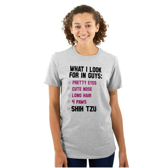 What Look In Guys Shih Tzu Dog Lover Women's Graphic T Shirt Tees Brisco Brands S