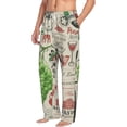 thumbnail image 2 of Men Pajama Pants Casual Flannel Lounge Sleep Bottoms, Italian Cuisine Italy VintageFood Wine Cafe Italy Bar European Europe, 2 of 6